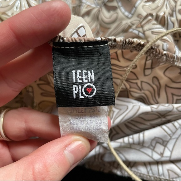 Y2K Vintage Baroque Tile Print Cowl Neck MIDI Slip Dress - Picture 5 of 10